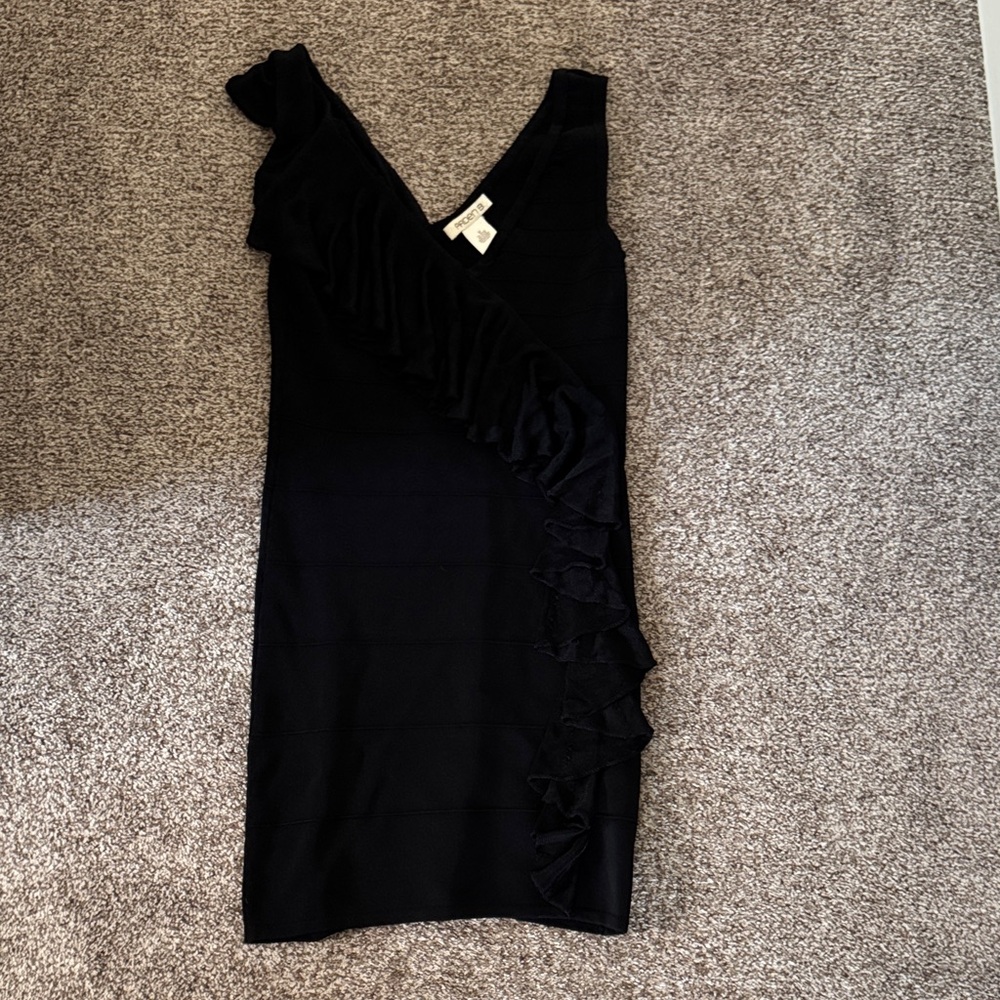 Elegant Little Black Dress with Ruffle